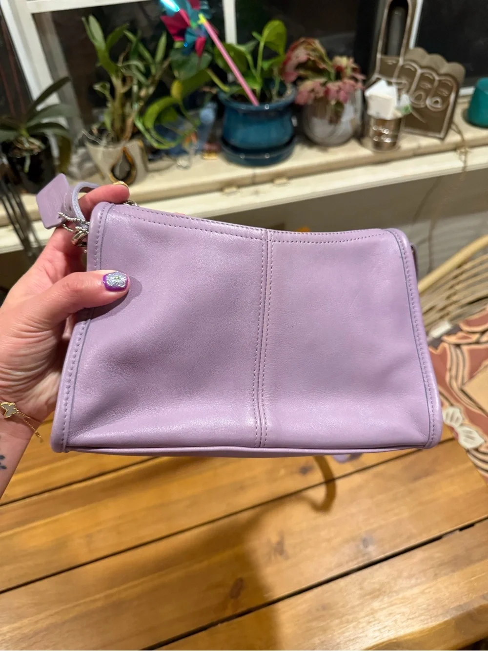 Coach Lavender Vintage Leather Crossbody Bag #4104 EUC